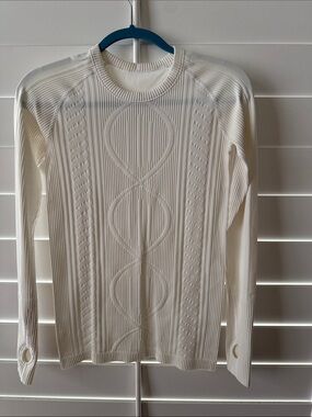 lululemon athletica Cream Cable-Knit Long Sleeve Tee